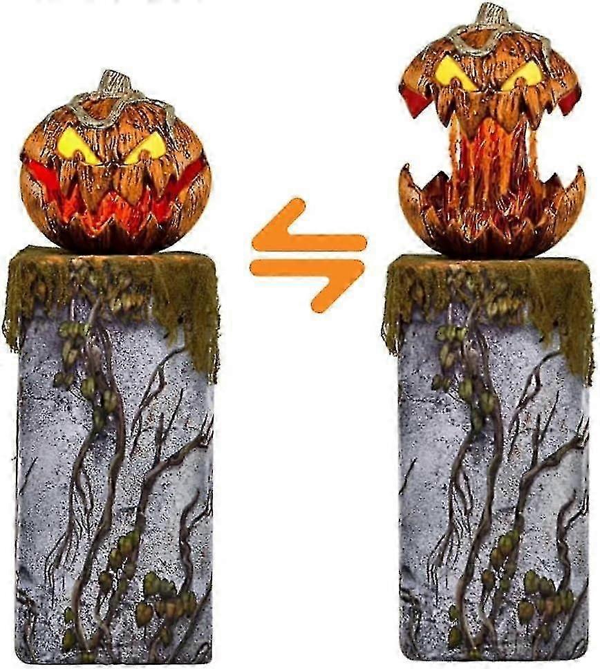 Gadająca dynia ze świecącymi oczami, chowane usta, dźwięk horroru, 2023 Nowy Halloween Gourdo Animatronic, dekoracja zewnętrzna wewnątrz