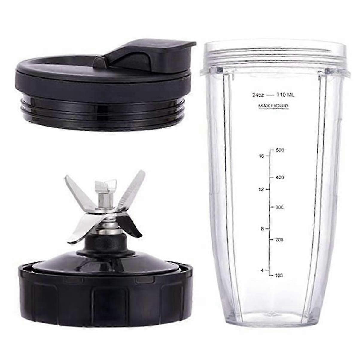 Blender Replacement Parts with 24Oz Cup, 7 Fins Extractor Blade - Compatible with Auto IQ BN801, SS101, BL480-30 & BL641 Models