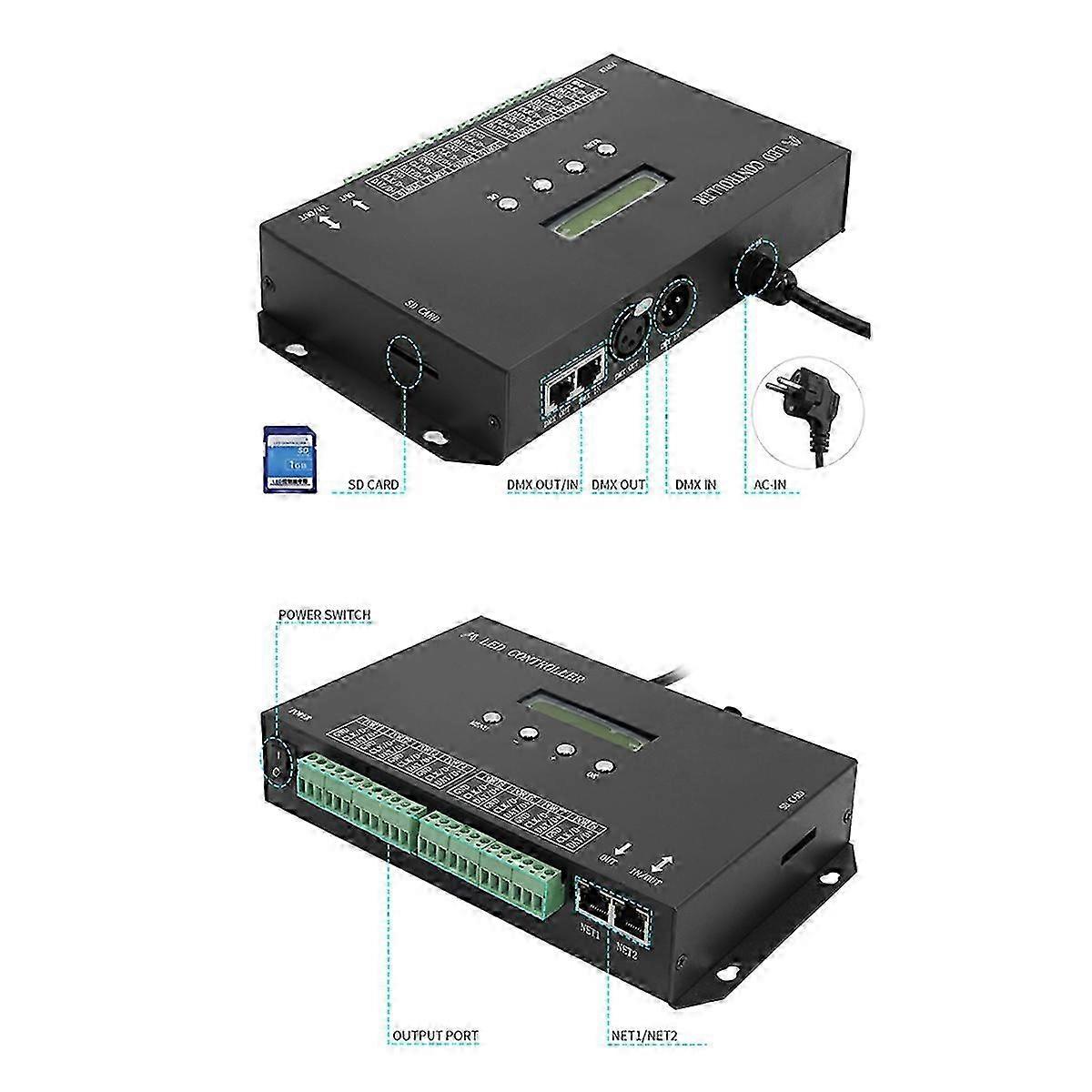 Contrôleur WiFi LED Pixel Artnet vers SPI pour logiciel Madrix, synchronisation LAN, carte SD, console DMX512