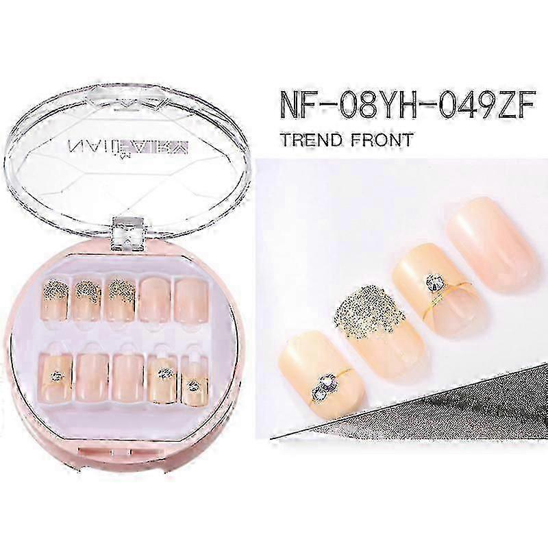 30個のラインストーンネイルパッチ、甘い取り外し可能なショートファッションデザイン