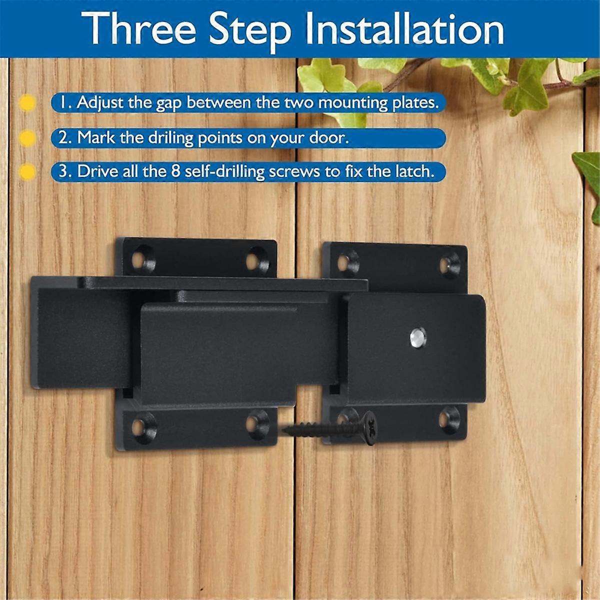 Flip Gate Latch Lock with Padlock Hole, 3.5mm Adjustable Door Latch