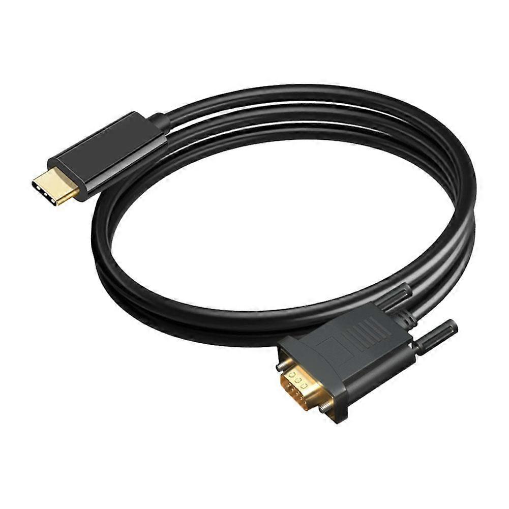 Type-C to VGA HD Conversion Cable with 180cm/70.88in Length, Support 4K Resolution for Notebooks, TVs & Projectors