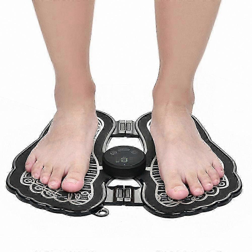 Portable EMS Foot Massager Pad for Pain Relief and Stimulation - Foldable Design for Easy Storage and Use