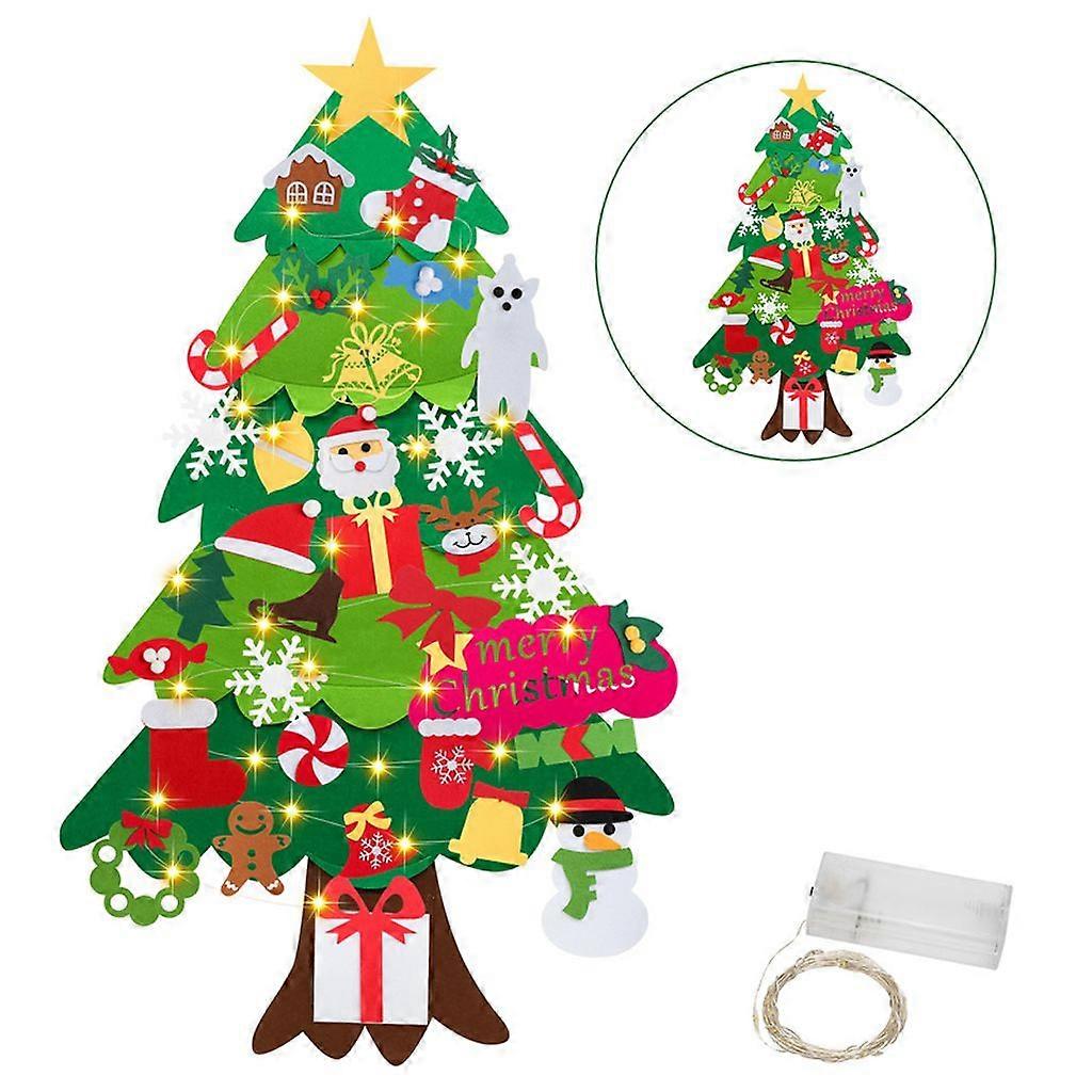 Felt Christmas Tree, DIY LED Christmas Tree 105cm DIY Christmas Set Children's Christmas Gift