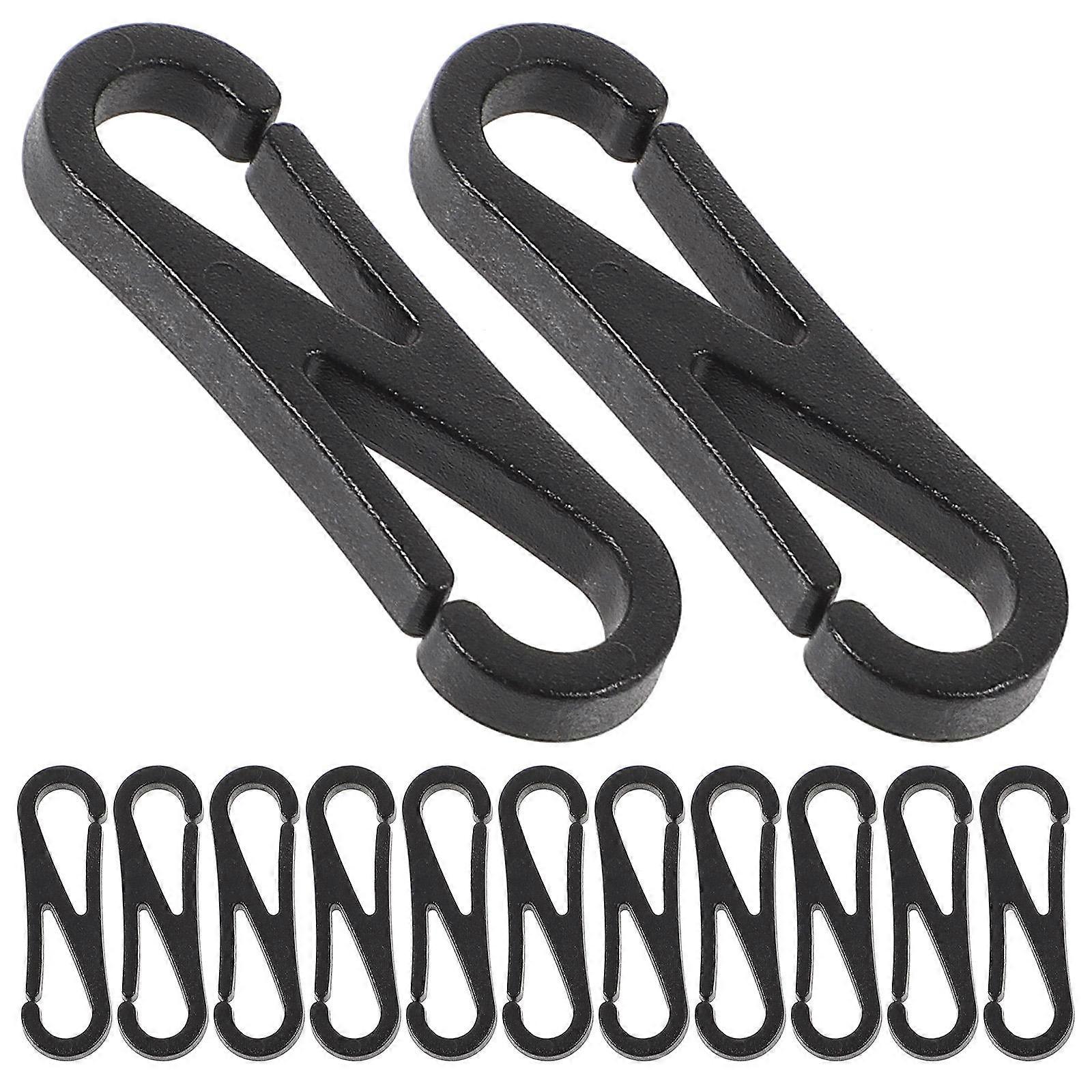 Black Plastic DIY Hooks for Mask Straps with Quick Adjustable Buckle 100 Pieces