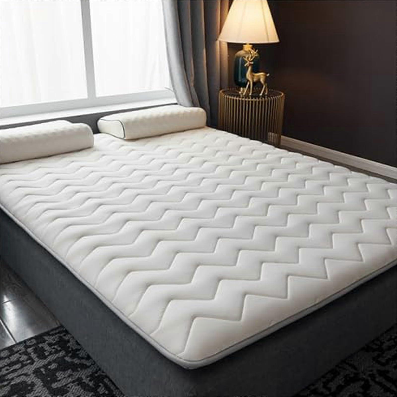 Japanese Futon Mattress For Queen And King Size Beds 100x200cm Floor Cushion Grey White Portable Roll Up Fold Design