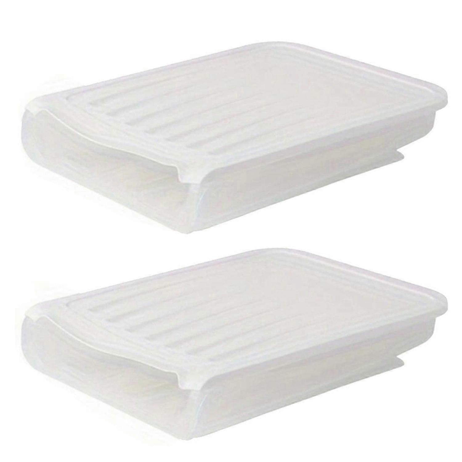 Automatic Rolling Egg Box Refrigerator Crisper Egg Basket Storage Container Kitchen Storage Box White