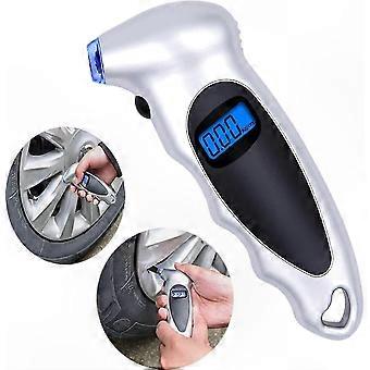 Digitale bandenspanningsmeter met 4 ventieldoppen, 150 PSI voor gebruik in auto's, motorfietsen en fietsen