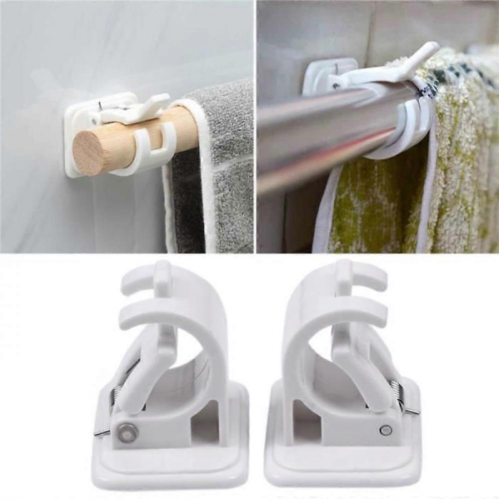 2 pieces self-adhesive brackets, drill-free, curtain hooks, rod holders, wall bracket
