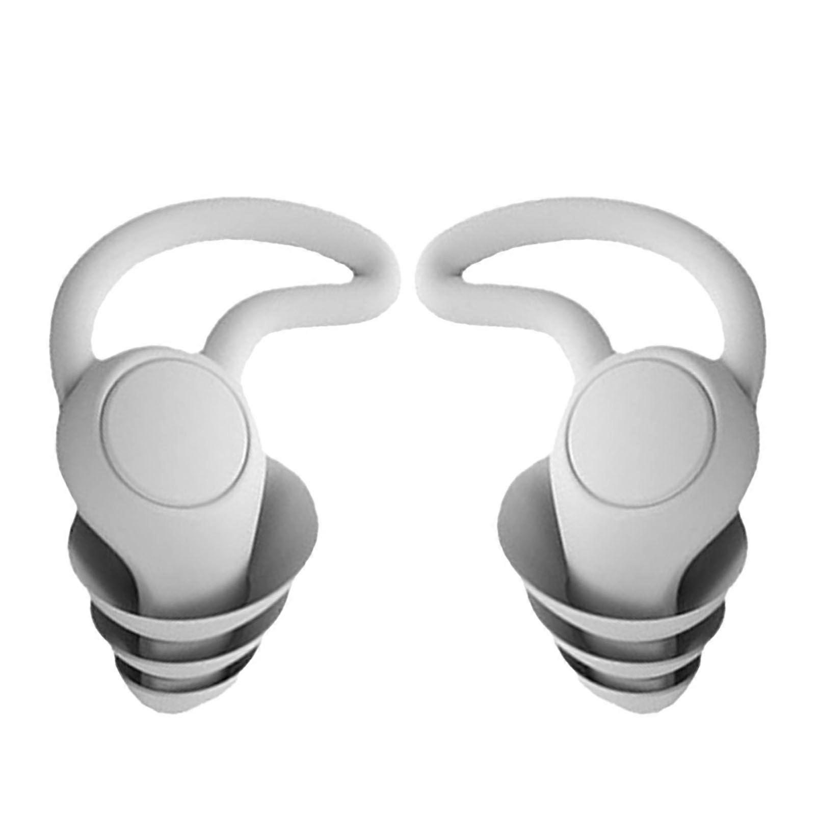 Sleeping Ear Plugs Noise Cancelling Light Soft Umbrella Shape Design Noise Cancelling Ear Plugs for Home Office Dorm Gray, 3 Layers