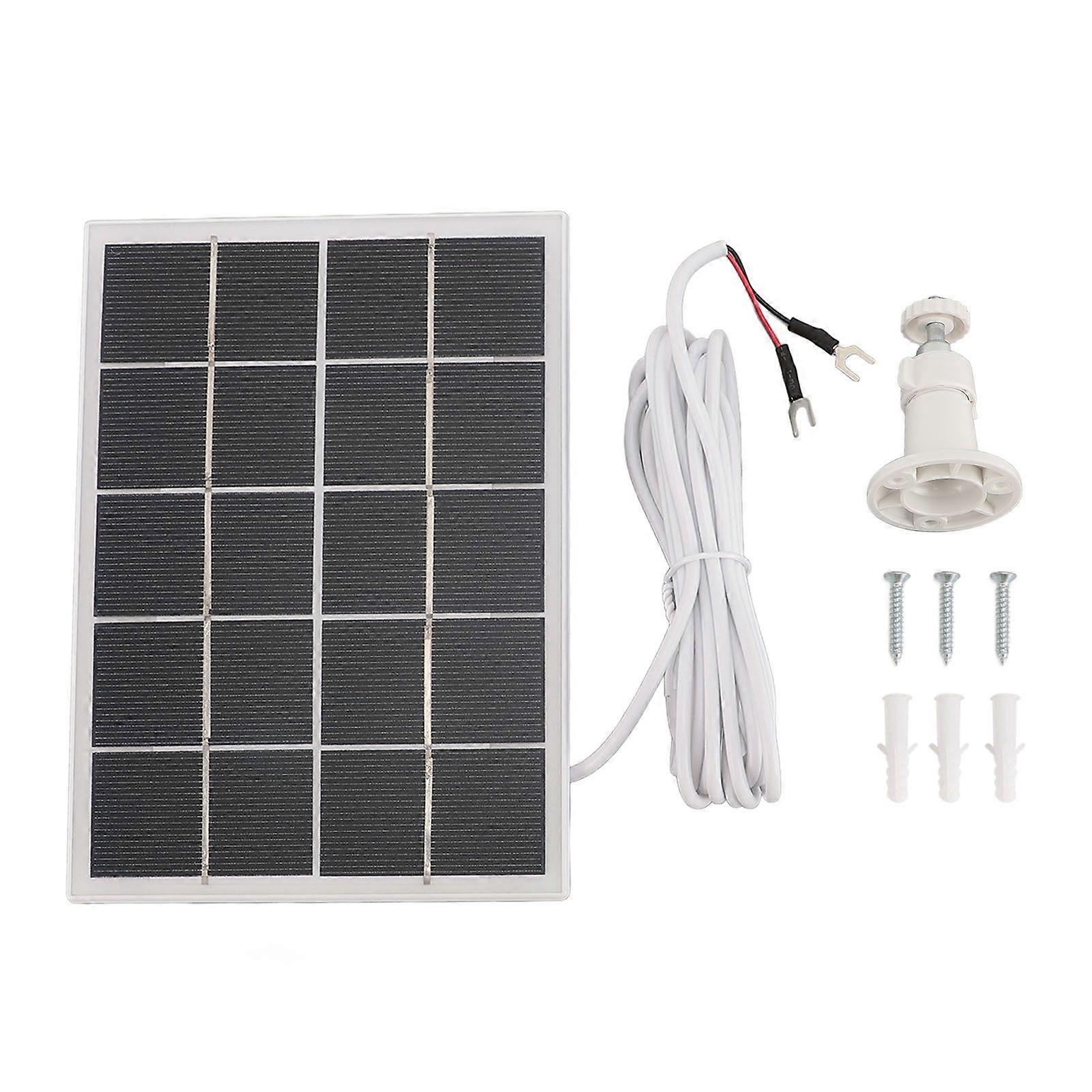 Security Camera Solar Panel Charger Wall Mounted 3W 5V Monocrystalline Solar Panel for Video Doorbell 4 3 Plus 2 White