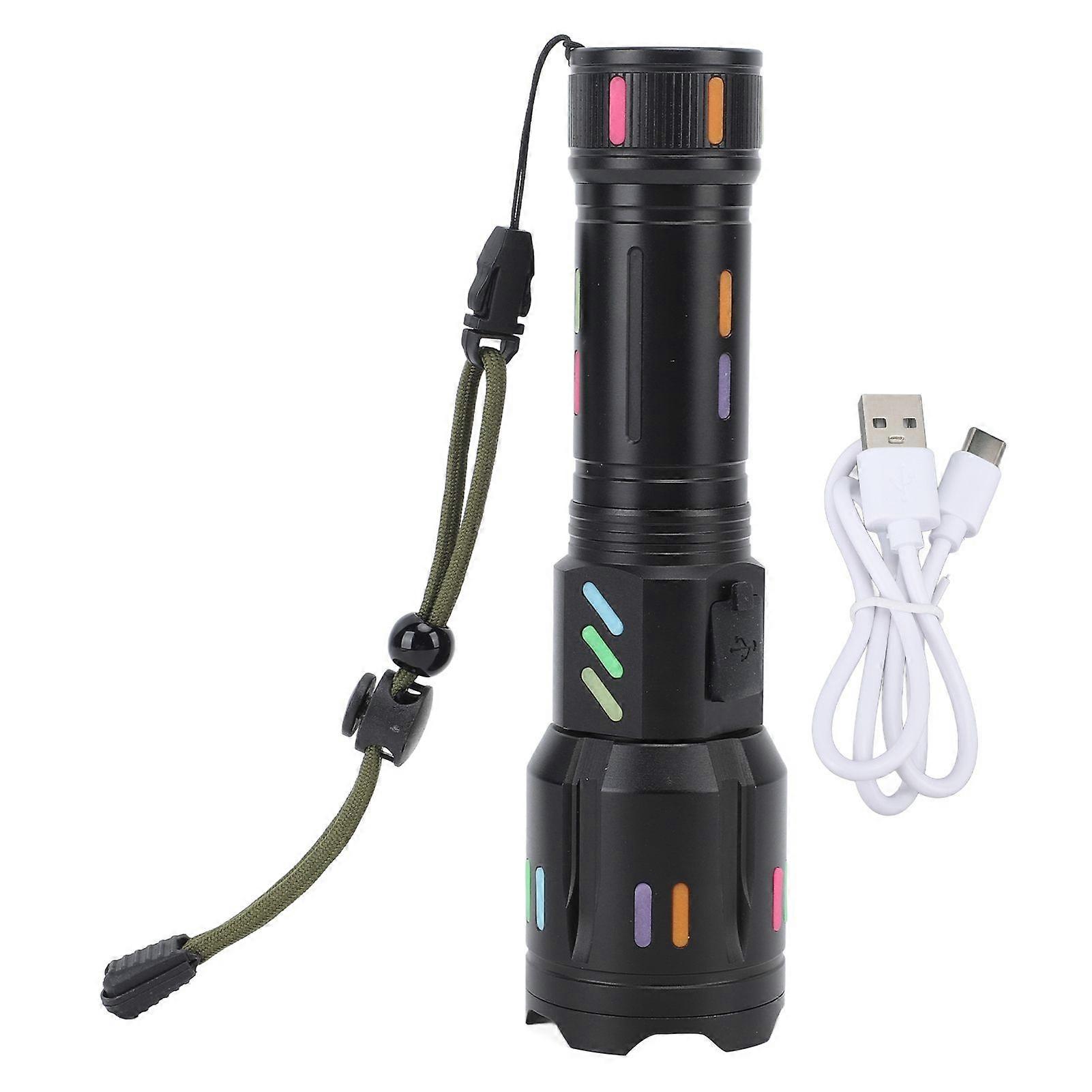 LED Flashlights High Powered Zoomable Handheld Torch Outdoor White Laser Long Range Flashlight with Battery Level Display