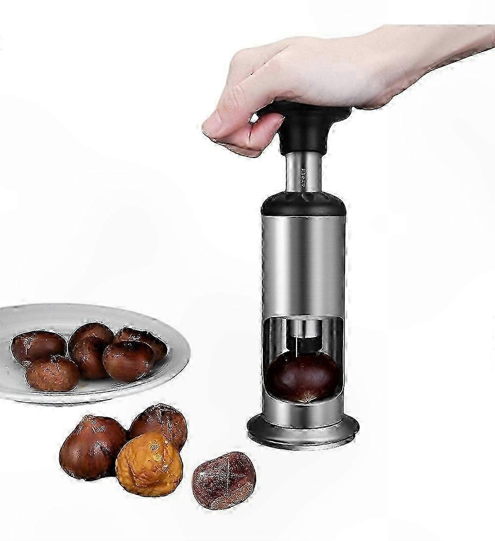Stainless Steel Chestnut Peeler and Opener, Manual Kitchen Tool for Easy Nut Shelling (1pc)