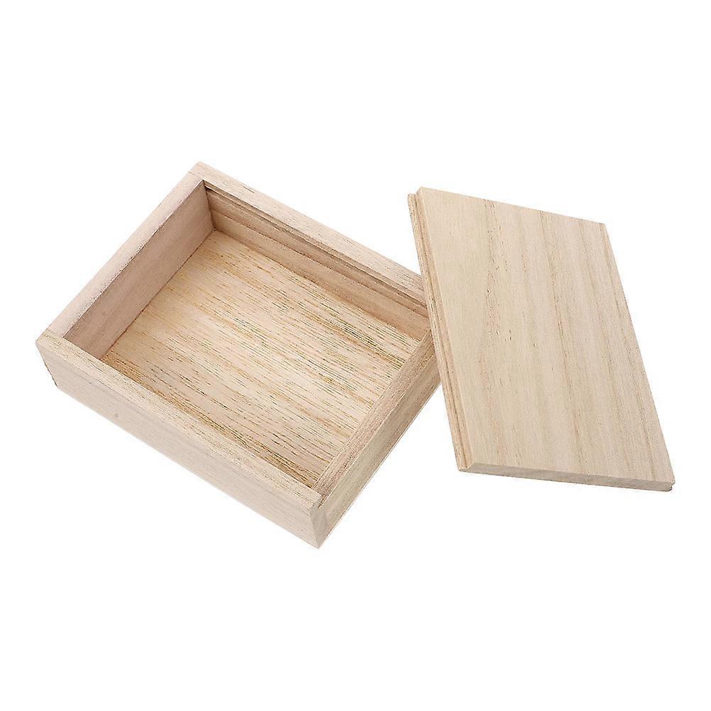 Playing Cards Box Wooden Rectangular Khaki Card Storage 1Set