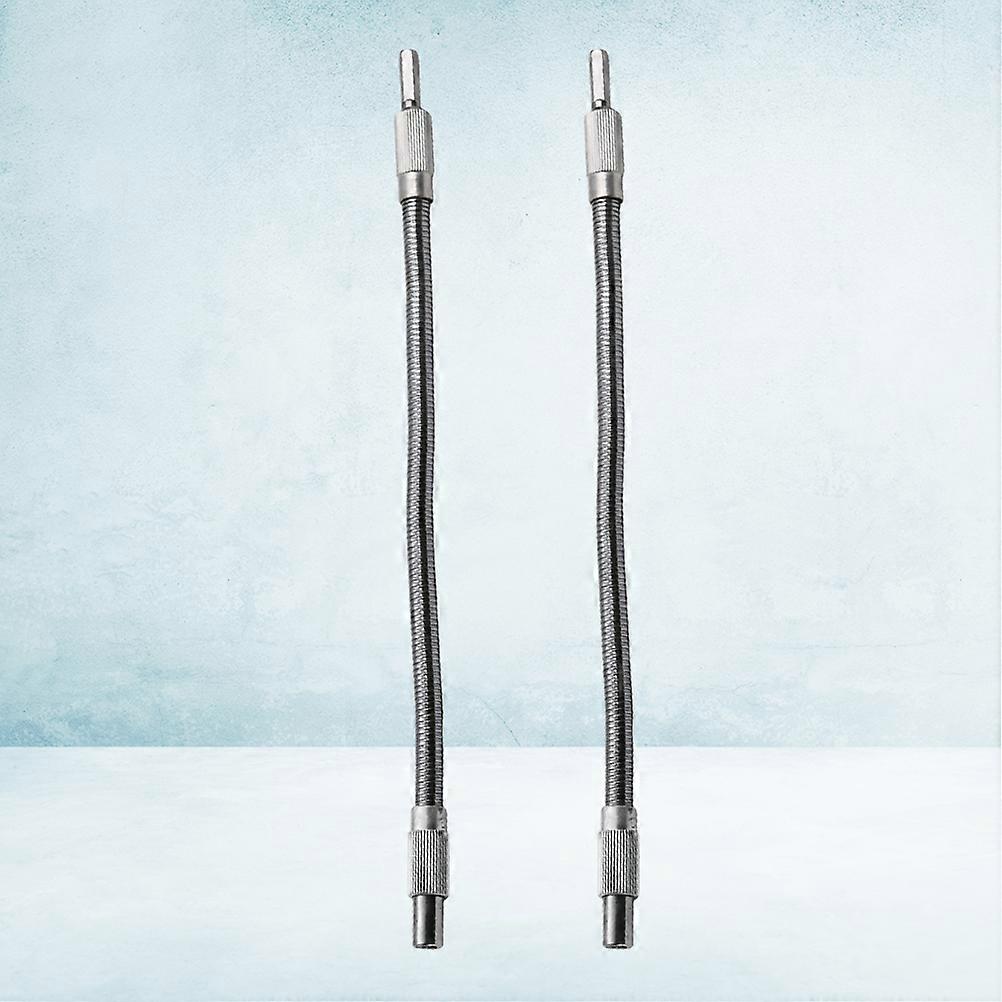 Drill Bit Shaft Flexible Extension Shaft for Drilling 6Pcs Silver Metal