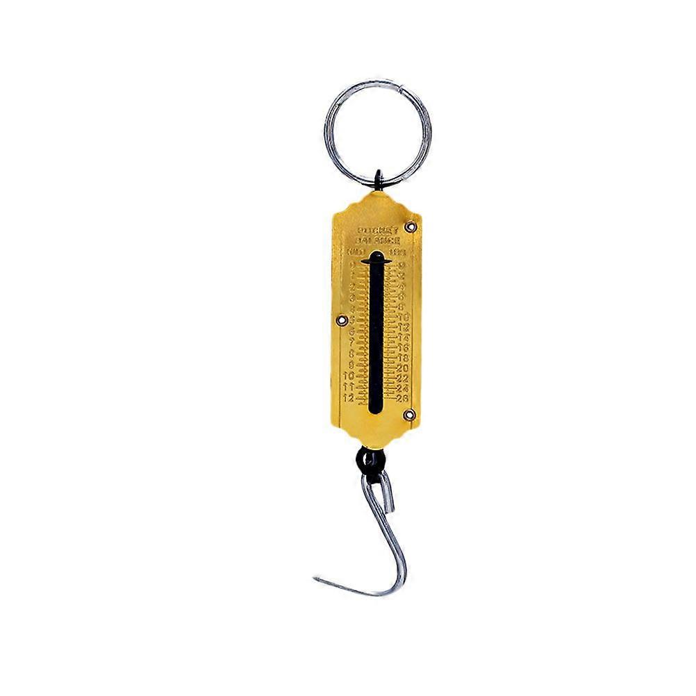12KG Portable Weighing Vertical Spring Machine Selling Vegetables Scale Mechanical Hanging Hook Scales(Golden)