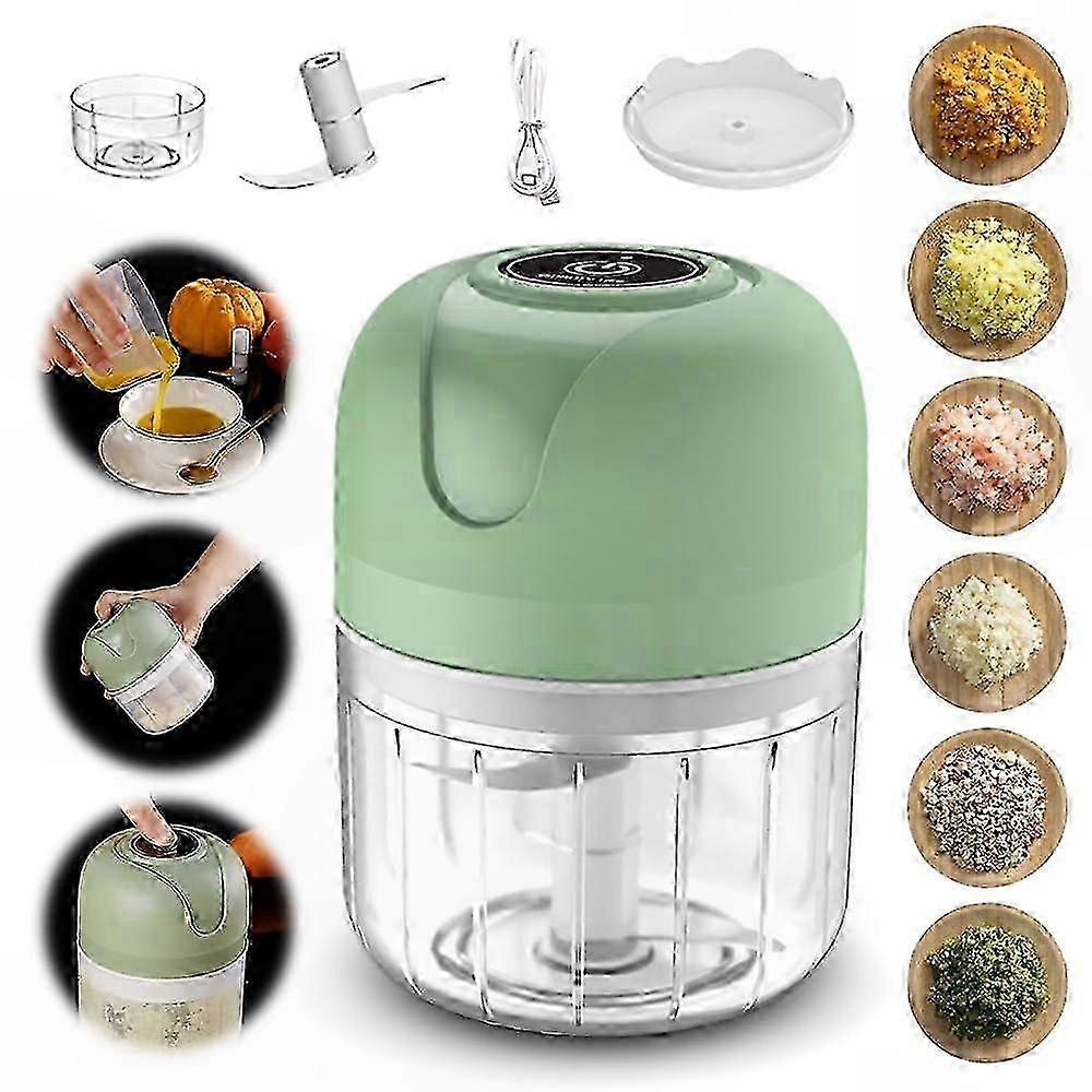 Electric Garlic Chopper, 250ml Vegetable Grinder with USB Rechargeable Function