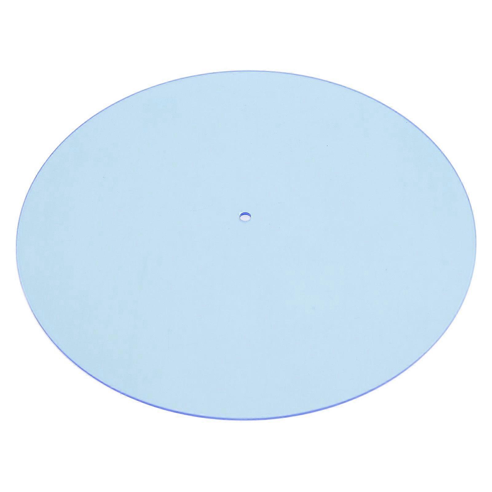 Turntable Mat Transparent Acrylic Reduce Static Dust Noise Record Platter Slipmat for 12 Inch Vintage Record Player Light Blue