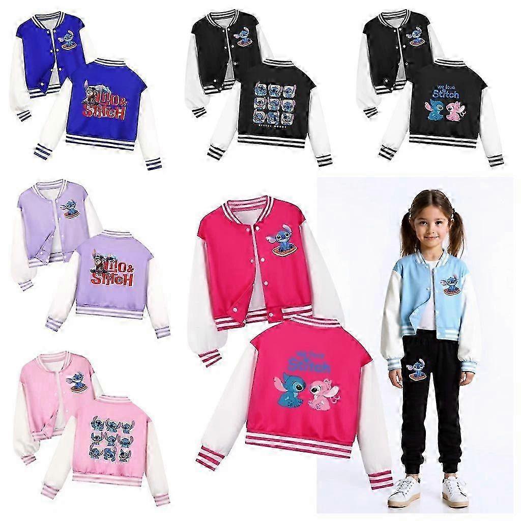 Lapset Tytöt Pojat Lilo ja Stitch Enkeli Takki Pesäpallotakki Rento Toppi Joululahja B 2025