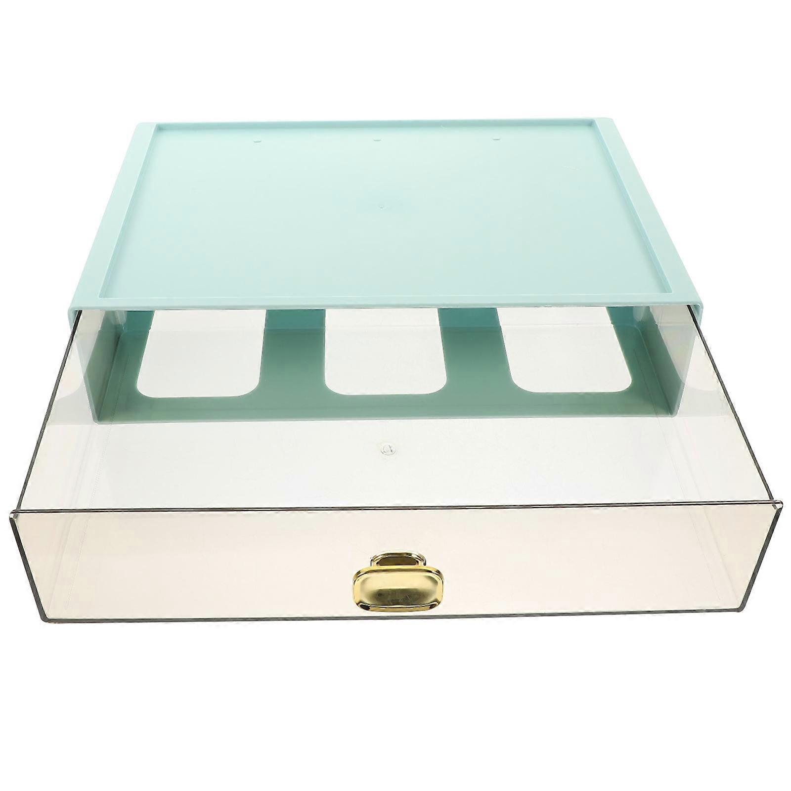 Sky-Blue Drawer Type Box Jewelry Storage Holder for Home Use Organizer
