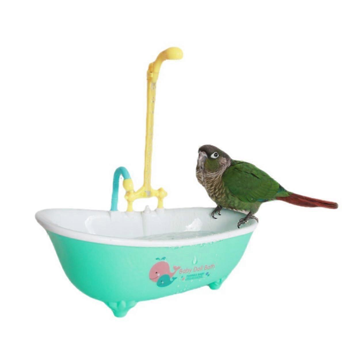 Parrot Automatic Bathtub Toy Bird Bath Fountain Indoor With Faucet For Lovebird Shower Tub Batteries Not Included