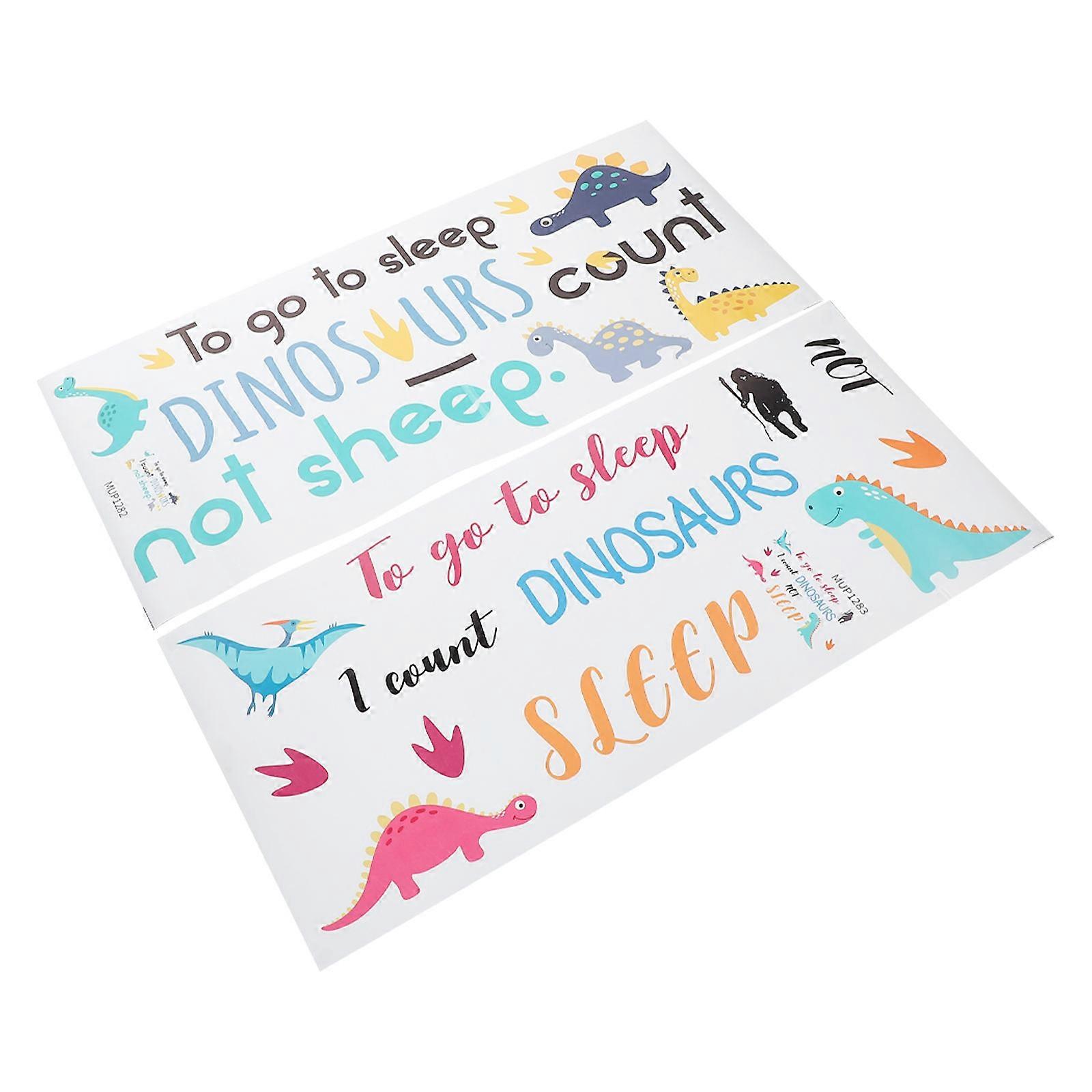 8 Sheets Dinosaur Pattern Wall Decals Decorative Easy To Peel Non Residue Kids Room Wall Art Rectangular Style