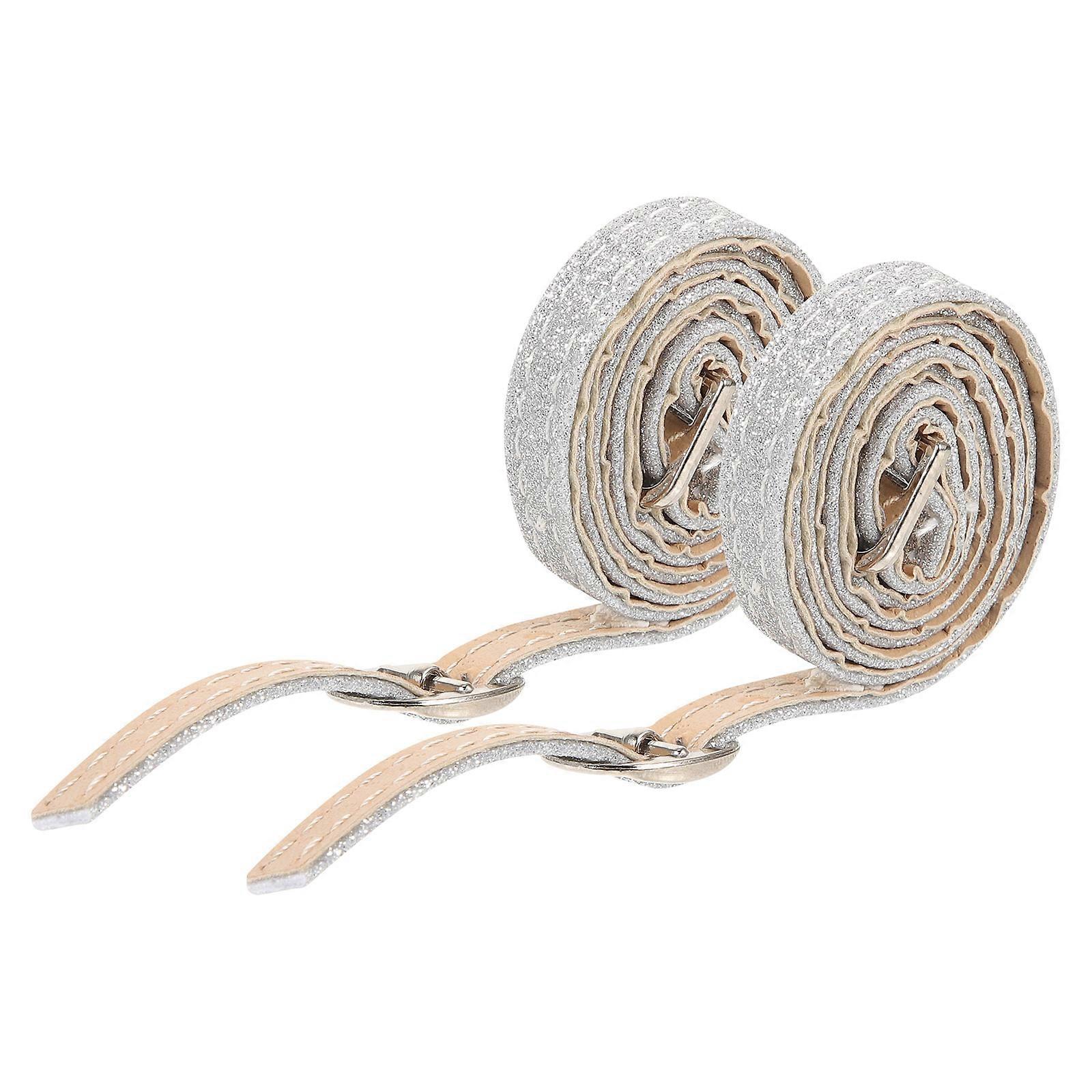 Buckle Strap Shoes Heel Straps for Decoration 2Pairs White Detachable Straps
