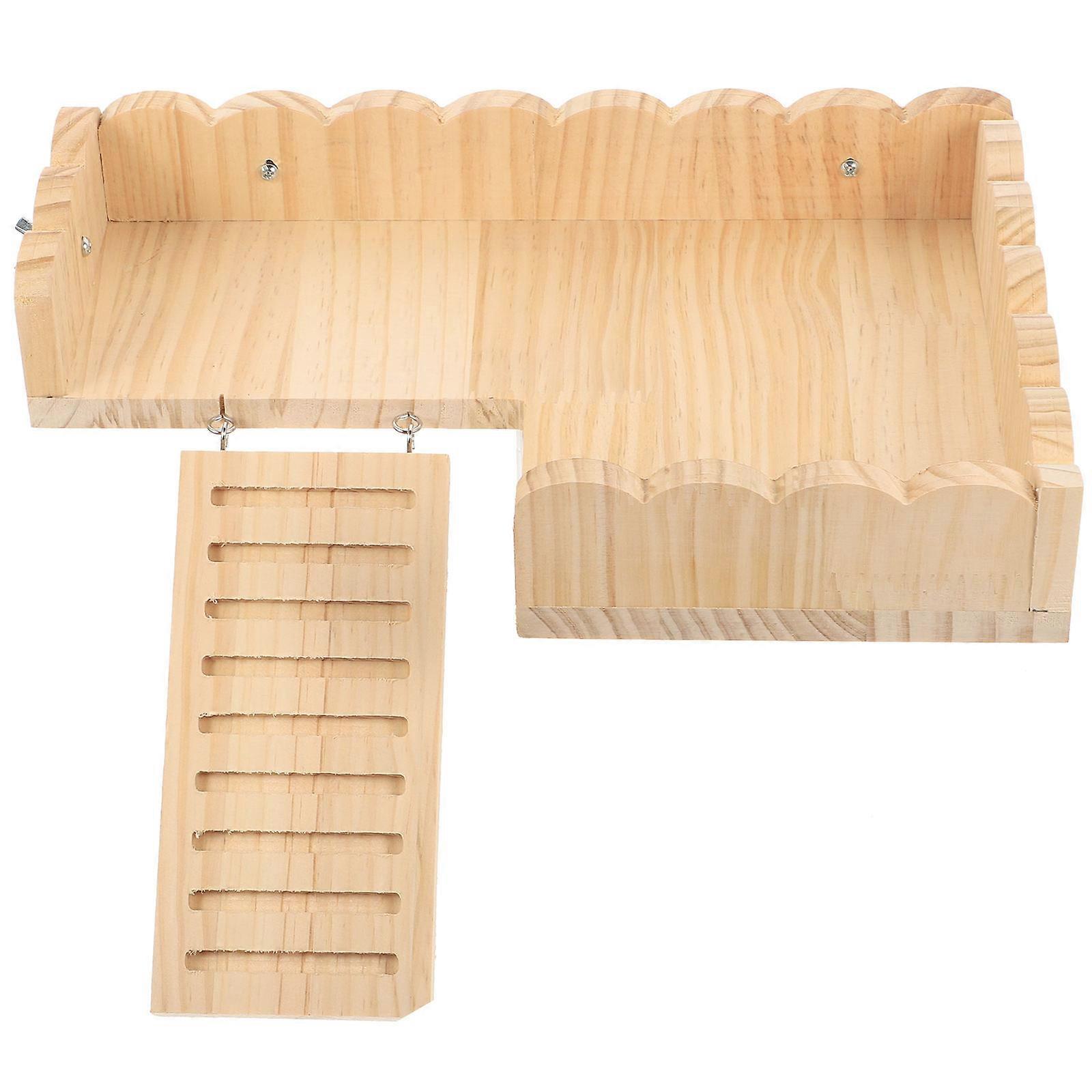 Exercise Area Hamster Stand And Ladder Platform For Guinea Pig Suitable For Indoor Pets With Rectangular Shape In Light Yellow 2 Sets