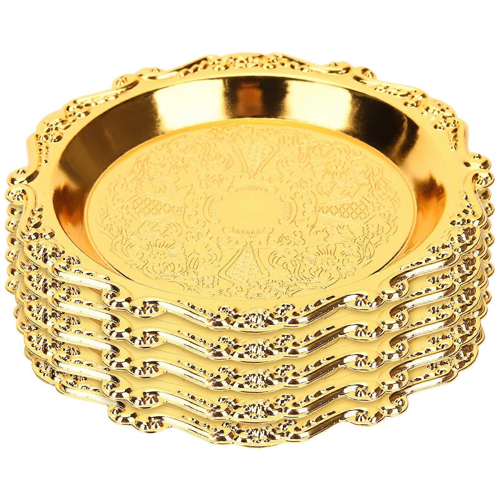 Square Fruit Serving Platter Tray Ideal For Parties Weddings Festivals In Elegant Golden Finish 18 Pcs