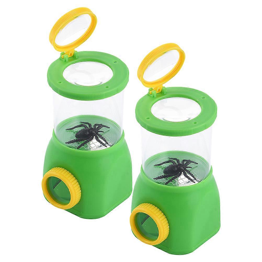 Kids Insect Viewer 2Pcs Insect Observation Kit Tools Green Rectangular Study
