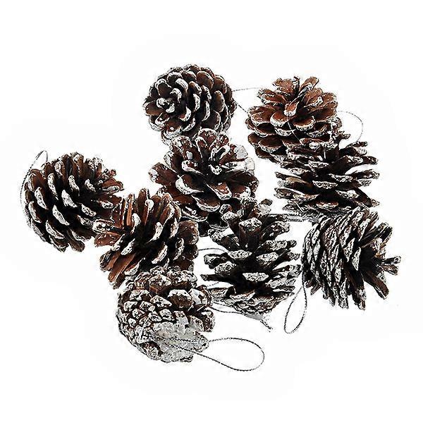 Christmas Tree Pinecone Decoration for Decor 9Pcs Silver Set