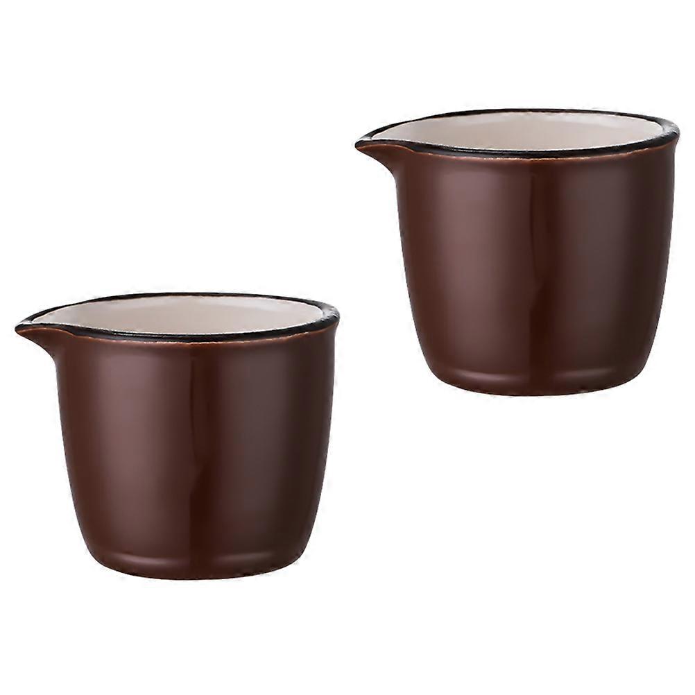 Mini Coffee Cups Ceramics for Coffee Serving 4Pcs Brown Multipurpose