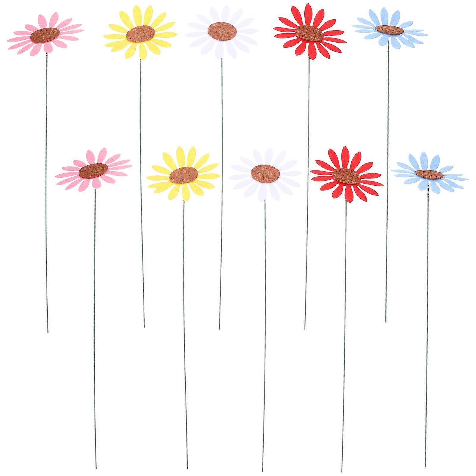 Garden Stake Decorative Daisy Flower for Yard 20Pcs Assorted Colors