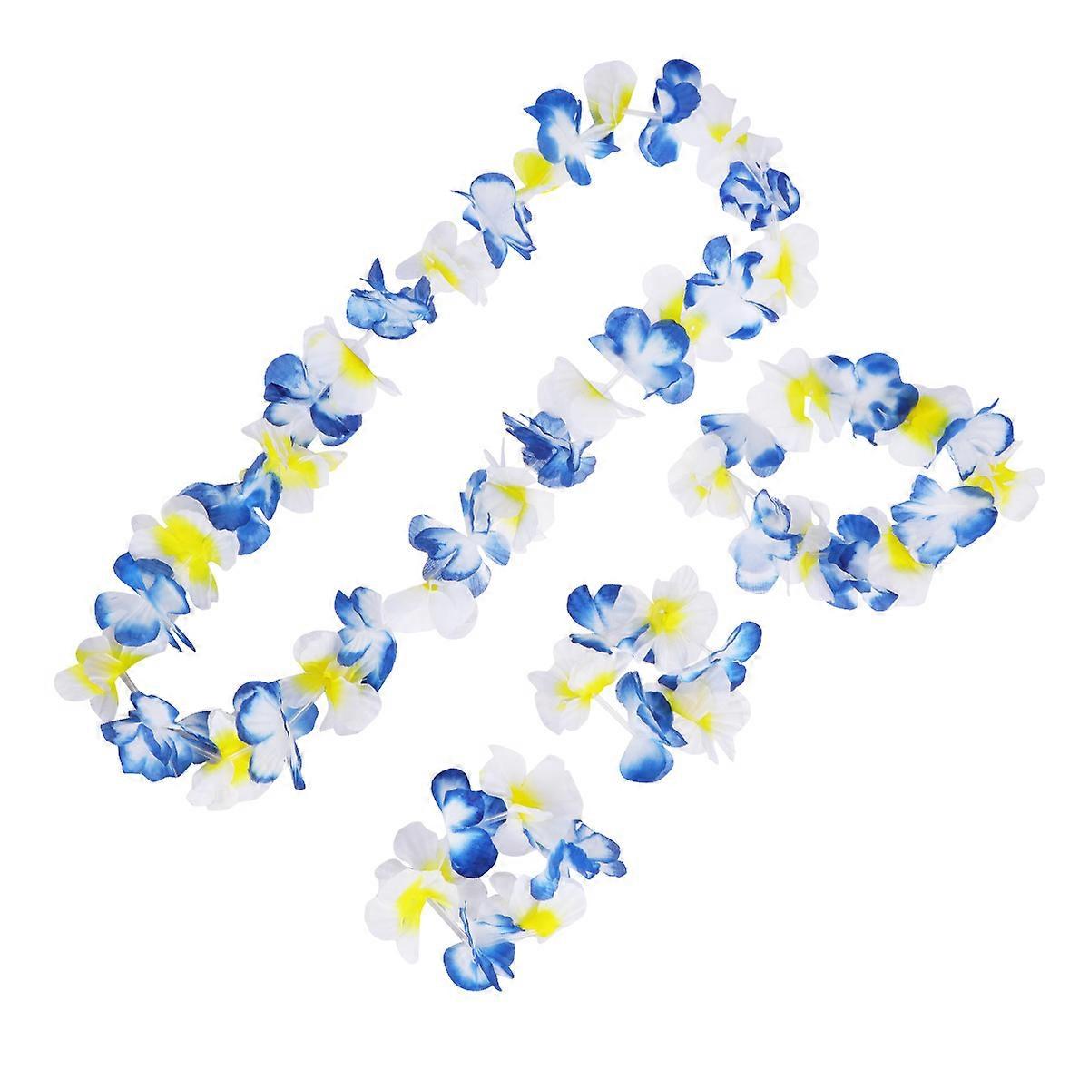 Hawaii Neck Wreath Kit Dual-Color for Party Use 3Set Colorful Flowers