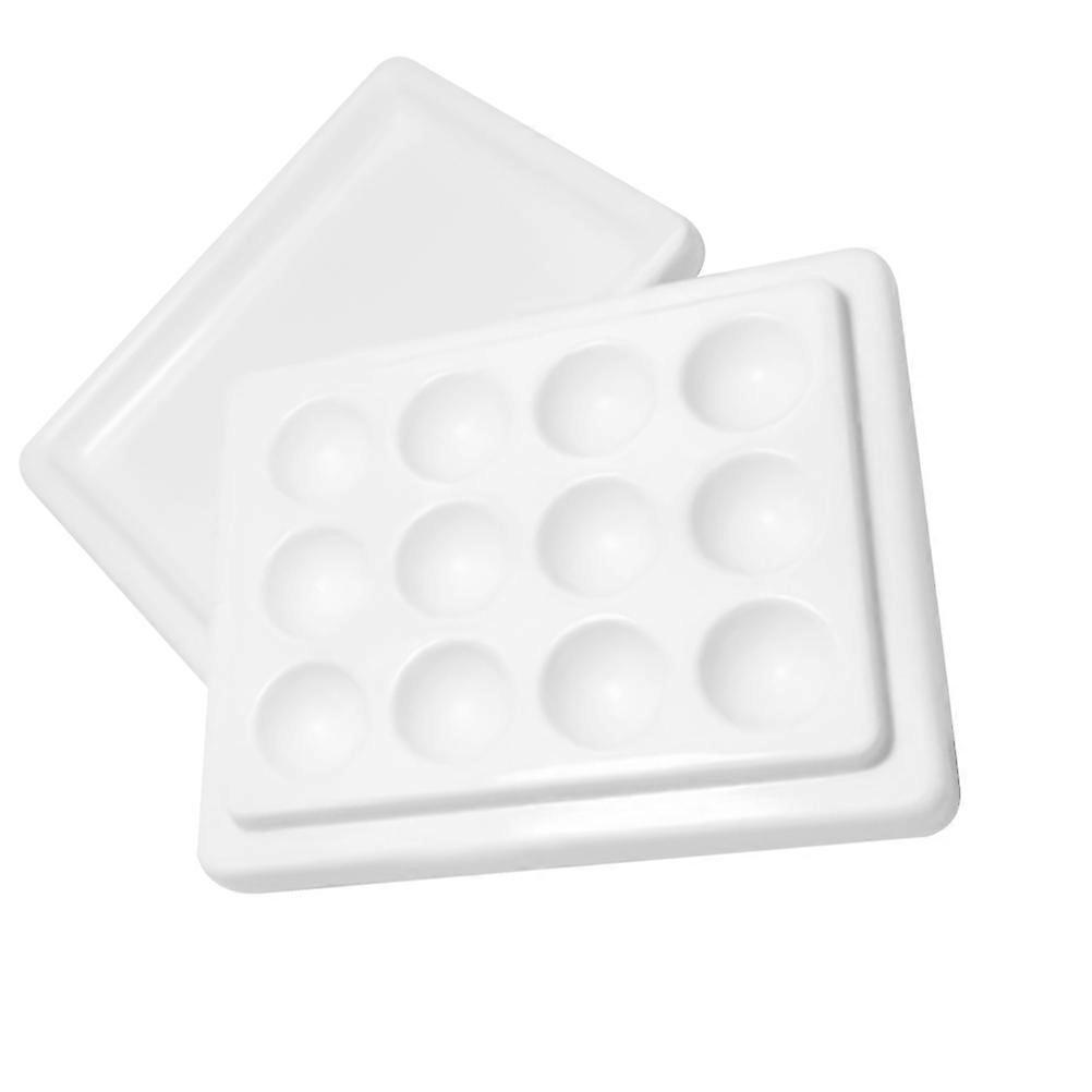 Manicure Color Palette Ceramic Nail Art with Lid for Nail Art Use 1Pcs