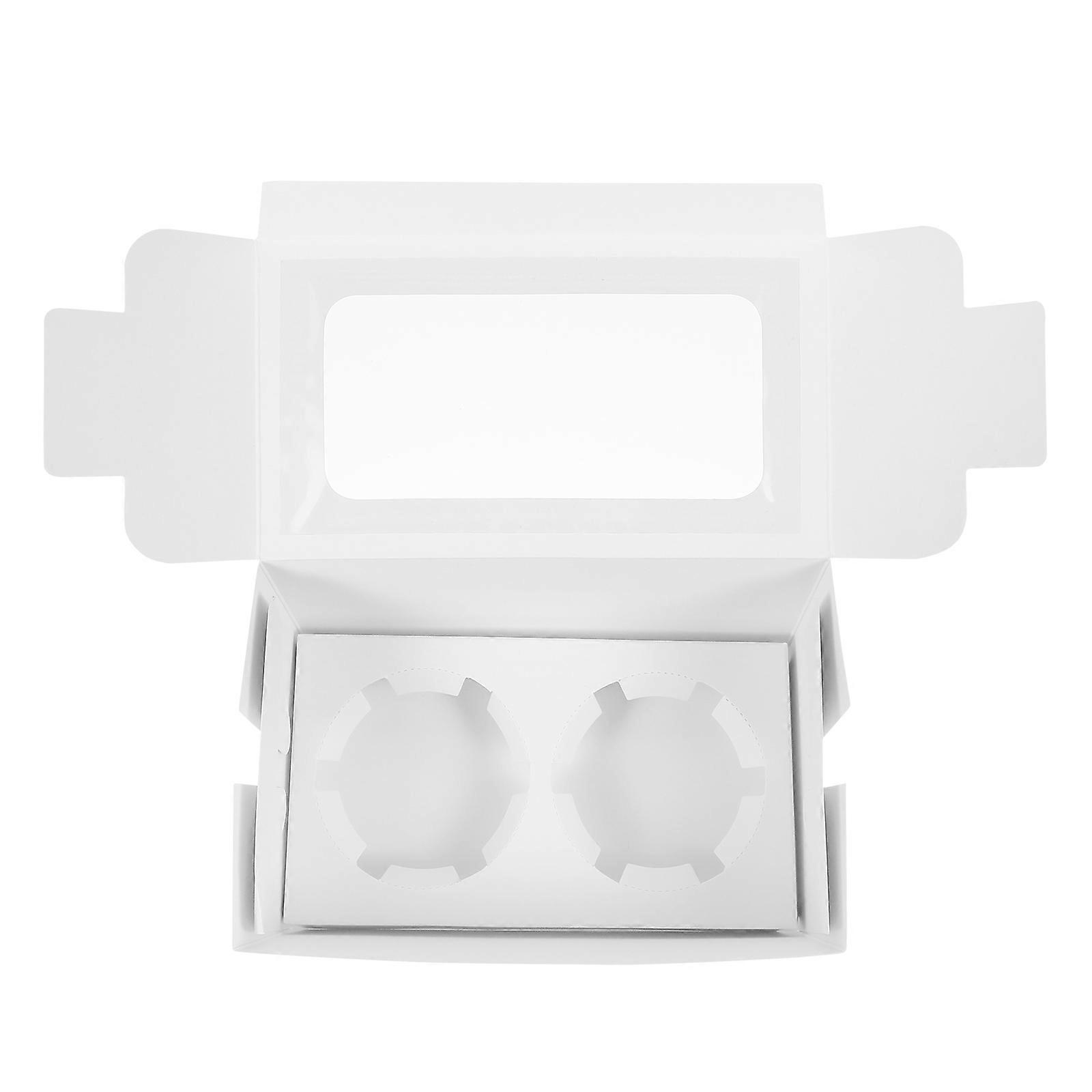 Cupcake Container 20Pcs Including Transparent Window Rectangular Packaging For Bakers Designed For Storage Measuring 6.3X3.5X5.9in