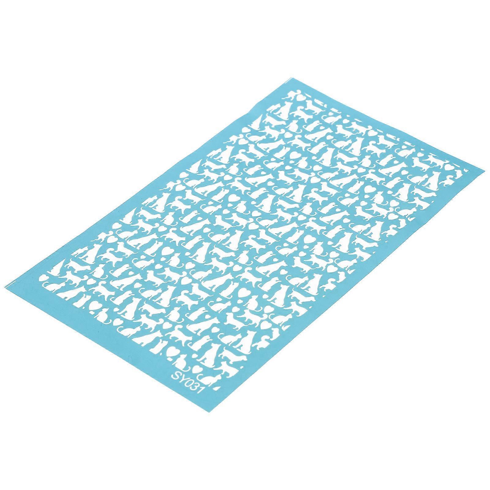 Heart Pattern Silk Screen Print Tool 4Pcs For DIY Crafts And Festival Activities 15X9 CM Sky-Blue For Hobbyists