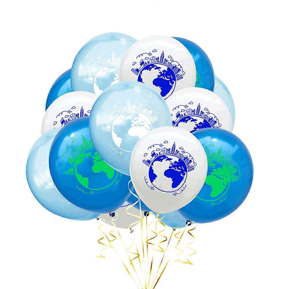 Birthday Ornament World Map Pattern for Party Use 2Sets Latex Balloons