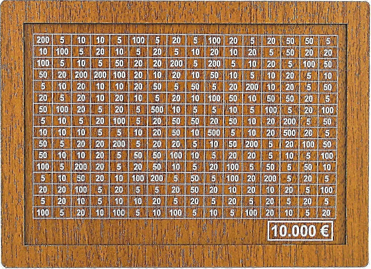 4 kokoa säästölaatikkosäästöpossuja, joissa on säästötavoitteet ja rastitettavat numerot
