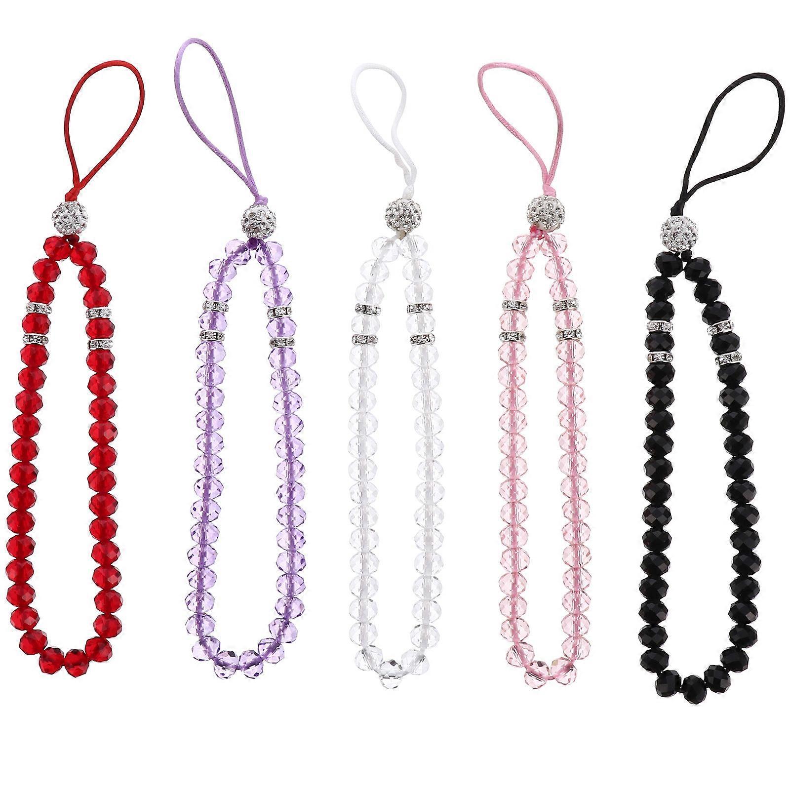 Crystal Phone Lanyards for Decoration Use 15Pcs Assorted Colors
