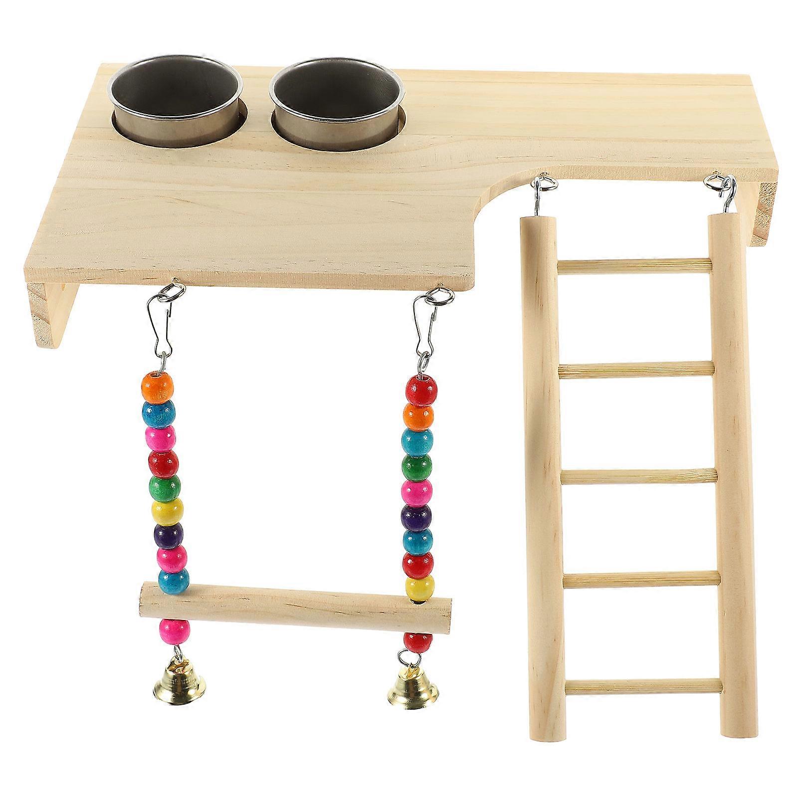 Pet Cage Accessory Bird Playground For Budgies 11X12.6X8.7in Improve Activity Levels 2 Sets