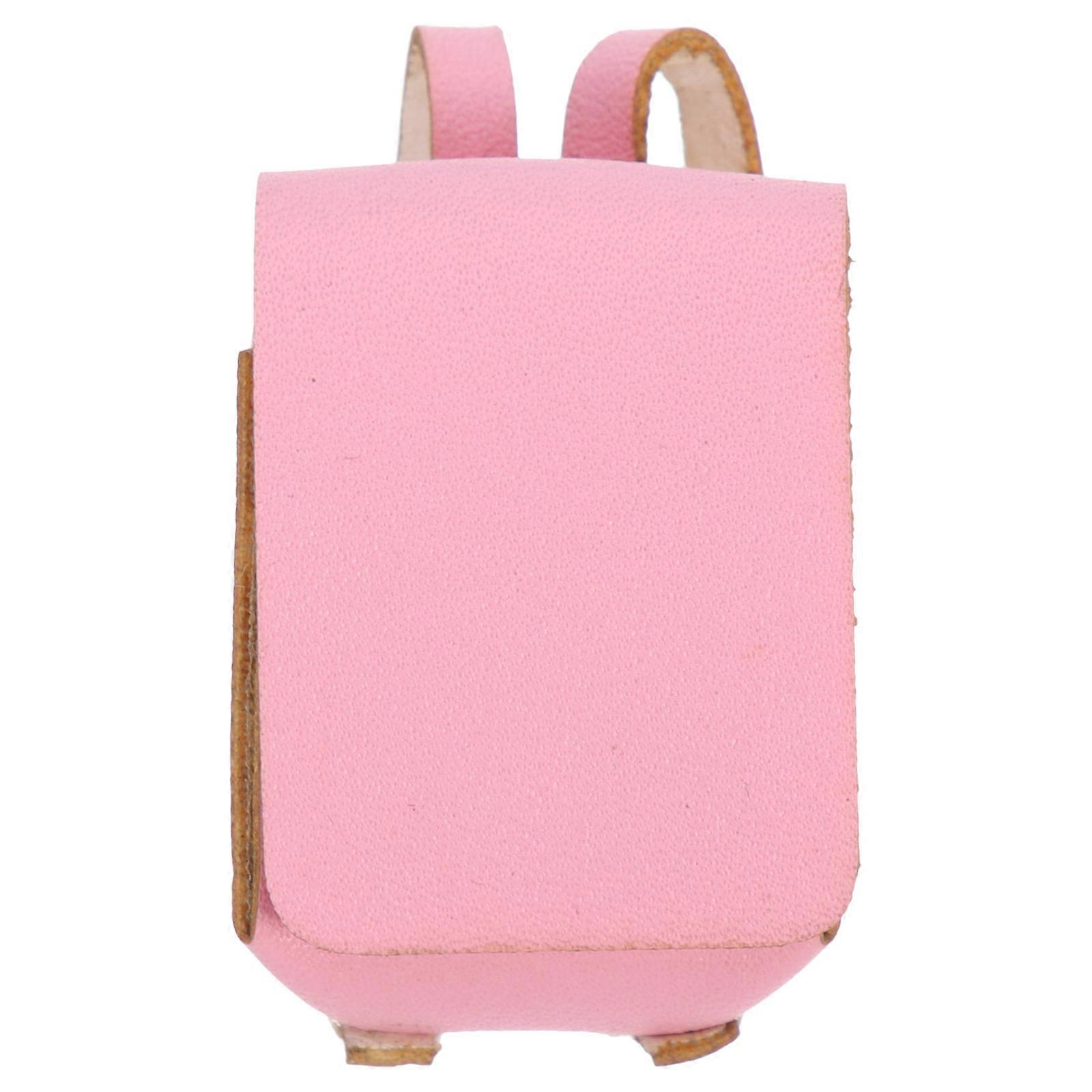 Tiny Backpack Mini House Doll Bag Decorative Schoolbag Model Pink Cloth Ornament 1Pcs