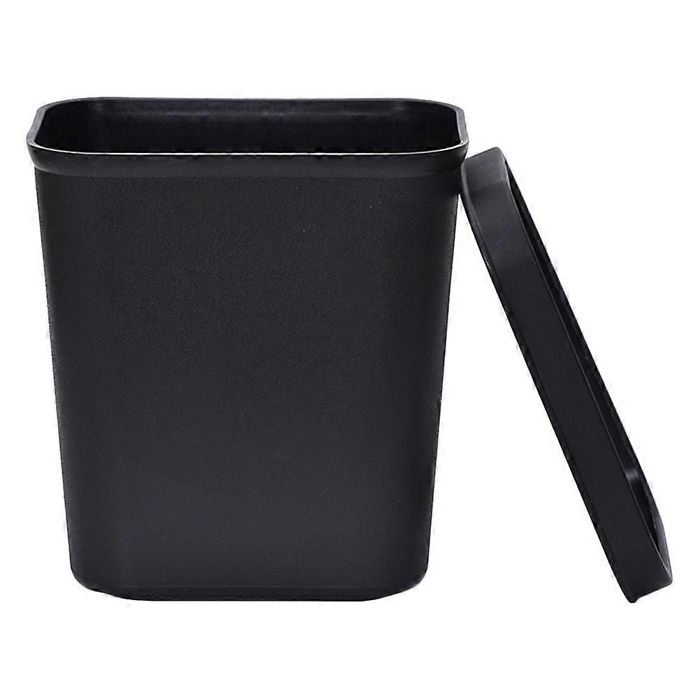 Trash Bin Plastic Garbage Recycling Container Office Use Black 26x24cm 8L Fire-Resistant 1Pcs