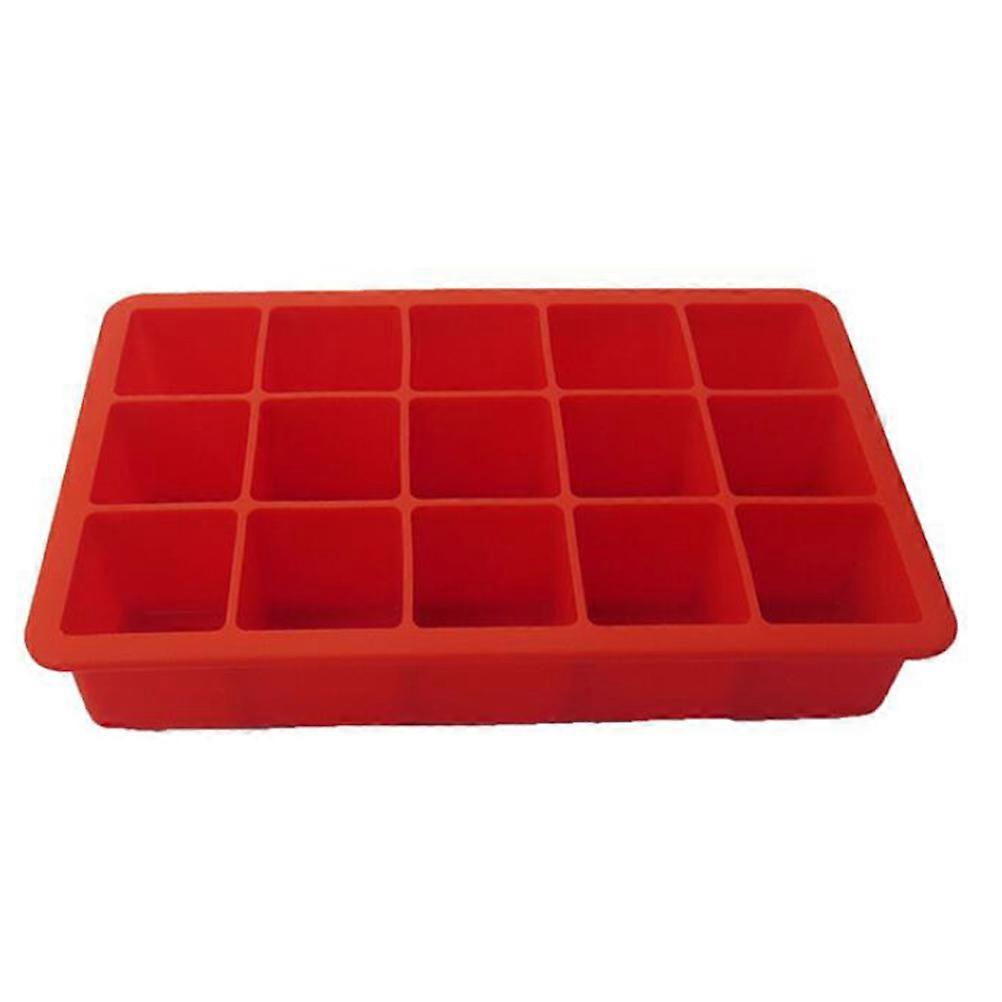 DIY Ice Cube Molds for Ice Making Use Silicone 15 Cavities Red Mold