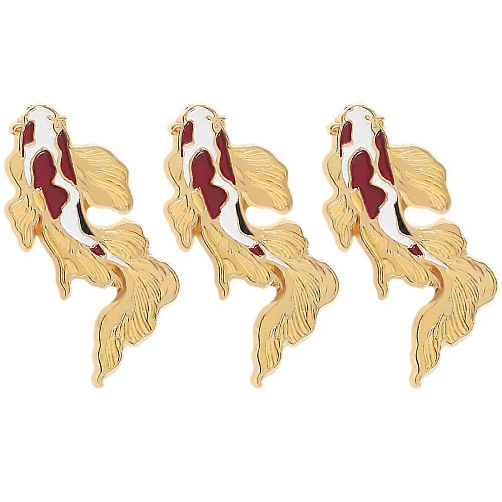 Chinese Style Brooch Pins 6 Pcs Creative Accessories For Party And Daily Use In Golden Color Featuring Fine Craftsmanship