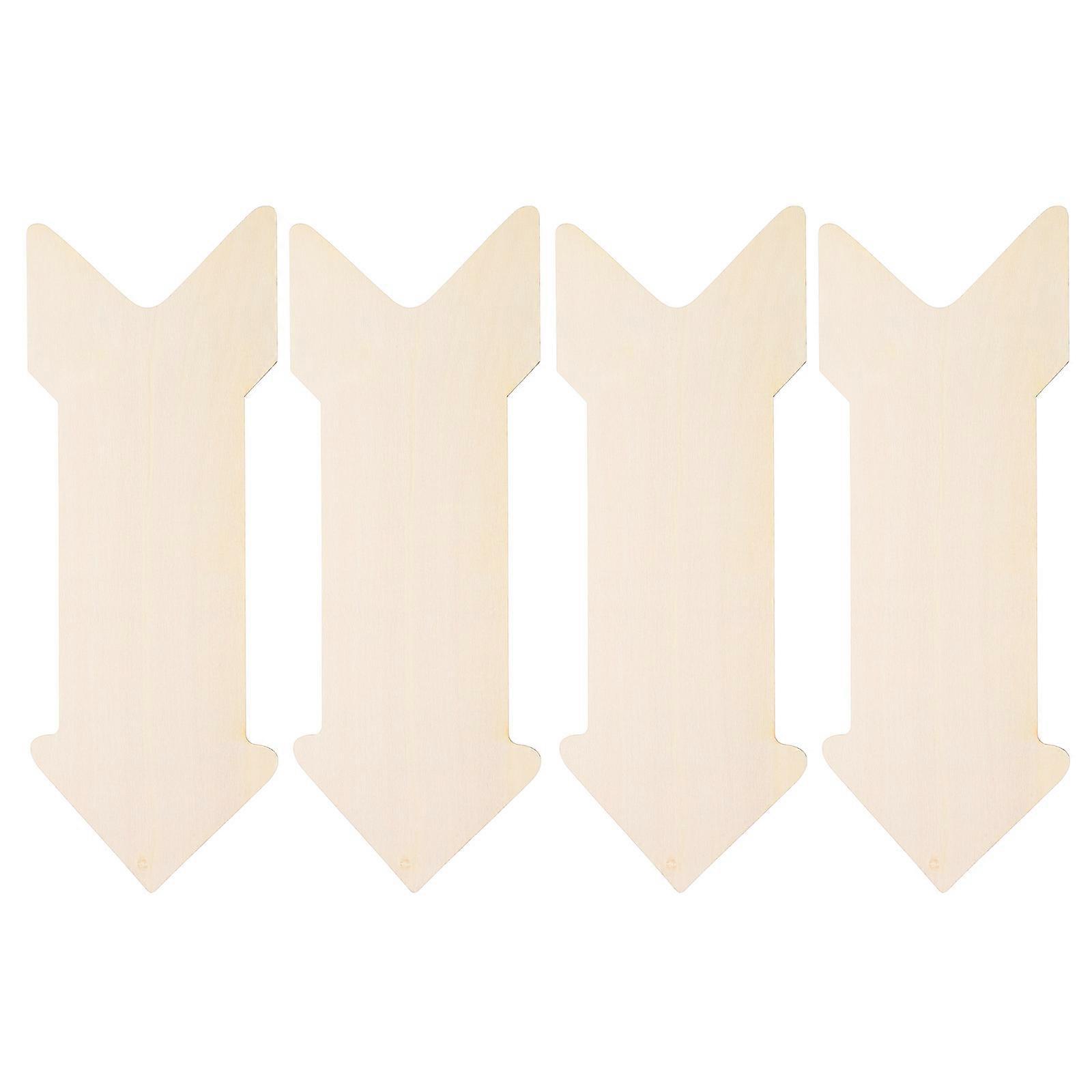 Blank Wooden Plaque 4Pcs Arrow Cutouts Ideal For Display Cards And DIY Accessories With Smooth Surface Finish