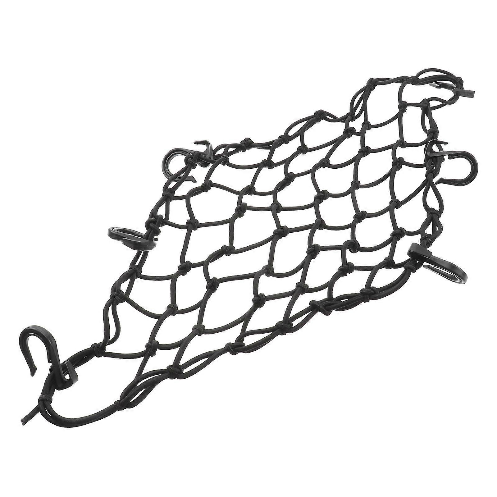 Black Car Cargo Net with 6 Hooks for Secure Storage 2Pcs