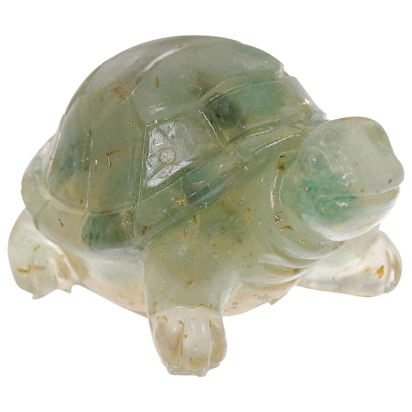 Crystal Turtle Figure for Desk Ornament 3Pcs Green Resin Turtle Sculptures