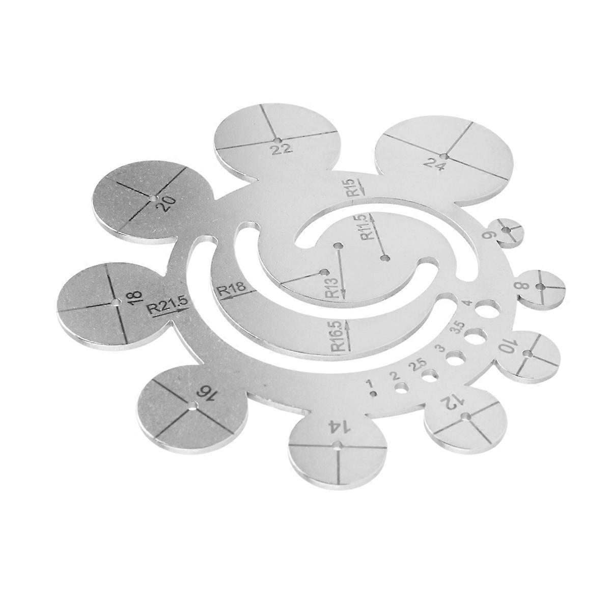 Round Leather Cutting Tools Metal Corner Cutting Ruler Circle for DIY Leathercraft Working Drawing L