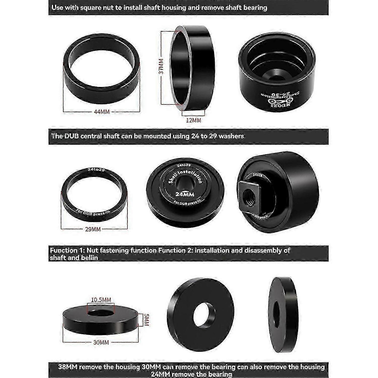 Bicycle Pushin Removal Tool Axle Mounting Removal Tool